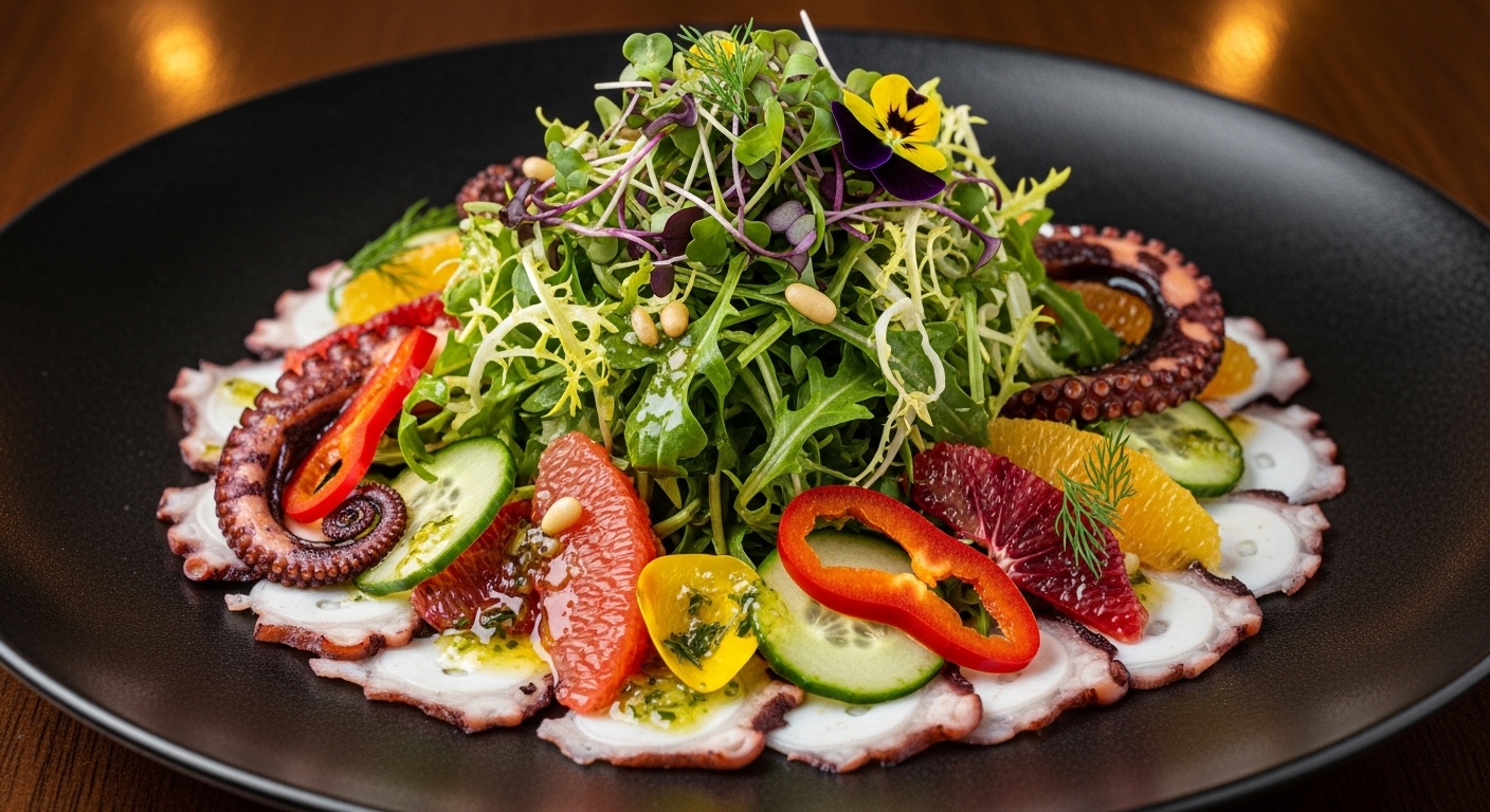 Galata Bridge Luxury Octopus Salad: A Masterpiece of Culinary Art and Music